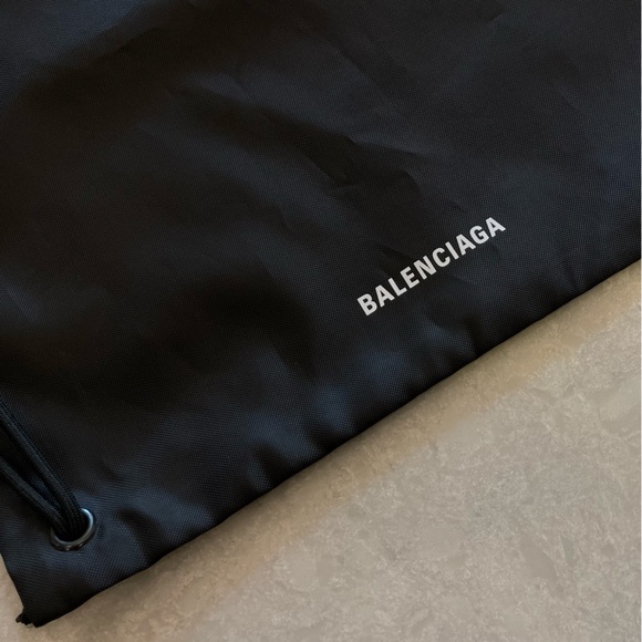 Balenciaga Canvas Drawstring Backpack in Black - Picture 2 of 5